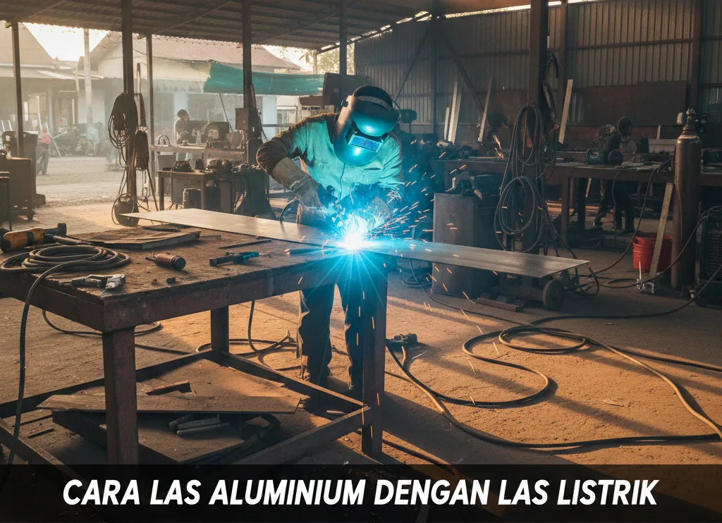 Cara las aluminium dengan las listrik
